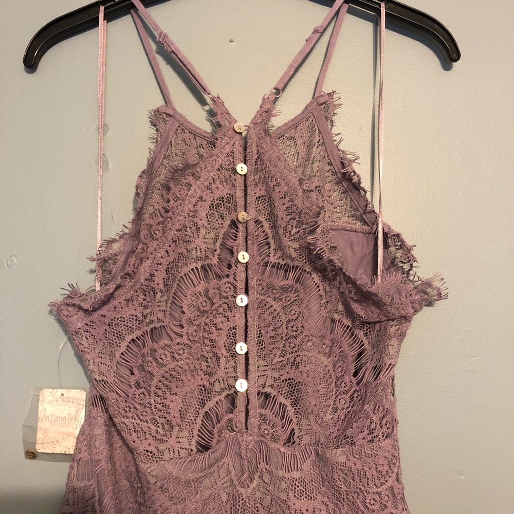 Free people L lace floral dress wedding mauve - Picture 5 of 7